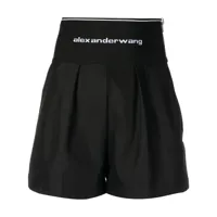 alexander wang short à bande logo - noir