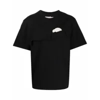feng chen wang t-shirt asymétrique à design superposé - noir