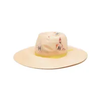chanel pre-owned chapeau cc camélia (années 1980-1990) - marron