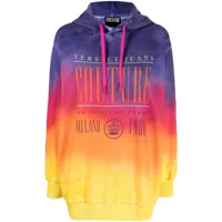 versace jeans couture hoodie à imprimé tie-dye - multicolore