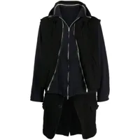 undercover manteau zippé à effet superposé - noir