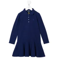 ralph lauren kids robe-polo à logo brodé - bleu