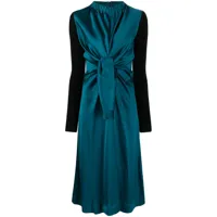 colville robe en soie à détail noué - bleu