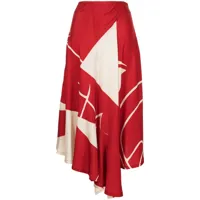colville jupe mi-longue à imprimé géométrique - rouge