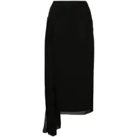 chanel pre-owned jupe asymétrique en soie - noir