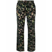 just don pantalon droit à imprimé camouflage - vert