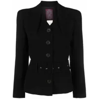 john galliano pre-owned veste ceinturée à simple boutonnage (années 1990) - noir