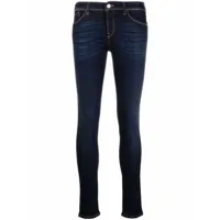 emporio armani jean skinny à taille basse - bleu