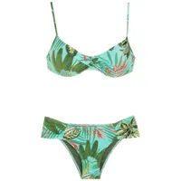 lygia & nanny bikini vitória à imprimé tropical - vert