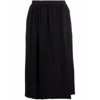 saint laurent pre-owned jupe en soie à taille haute (années 1970) - noir