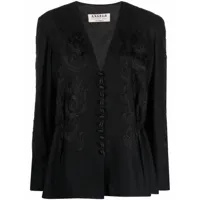 a.n.g.e.l.o. vintage cult veste à motif brodé (années 1940) - noir