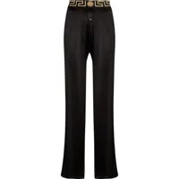 versace pantalon à motif greca - noir