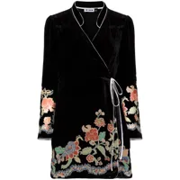 rixo robe portefeuille iris à fleurs - noir