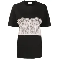 alexander mcqueen t-shirt lace corset - noir