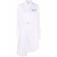 off-white robe-chemise popeline asymétrique - noir
