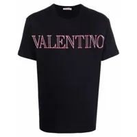 valentino garavani t-shirt en coton à logo imprimé - noir