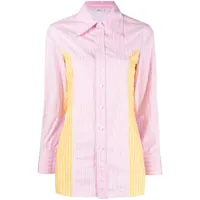 céline pre-owned chemise colour block à rayures pre-owned - rose