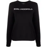 karl lagerfeld sweat à logo imprimé - noir