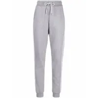 karl lagerfeld pantalon de jogging à bande logo - gris