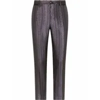 dolce & gabbana pantalon de costume à rayures métallisées - violet