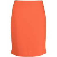 chanel pre-owned jupe en cachemire à taille haute (années 1980) - orange