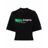 palm angels t-shirt à logo milano - noir