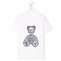 palm angels kids t-shirt paisley bear en coton - blanc