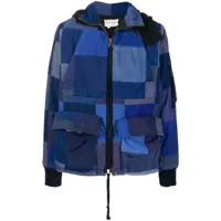 greg lauren manteau à design patchwork - bleu