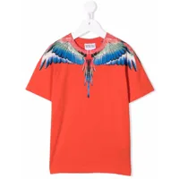 marcelo burlon county of milan kids t-shirt à imprimé wings - rouge