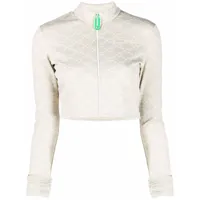 off-white veste zippée à motif monogrammé - vert