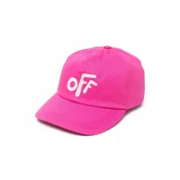 off-white kids casquette rounded à patch logo - rose