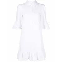 see by chloé robe-chemise à broderie anglaise - blanc