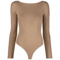wolford body the back-cut-out - marron