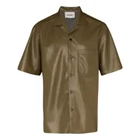nanushka chemise en cuir artificiel à manches courtes - vert