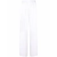 giorgio armani pantalon ample en soie - blanc