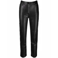 patrizia pepe pantalon skinny court en cuir artificiel - noir