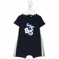 boss kidswear pyjama à logo imprimé - bleu