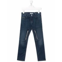 givenchy kids jean skinny à détails de zips - bleu