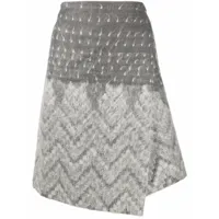 christian dior jupe portefeuille à taille haute pre-owned (années 1990) - gris