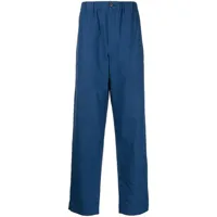 kenzo pantalon droit à taille élastiquée - bleu