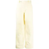 kenzo pantalon droit en coton - jaune