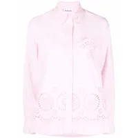 p.a.r.o.s.h. chemise en broderie anglaise à boutonnière - rose