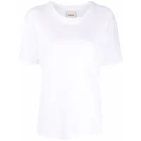 khaite t-shirt en coton à logo appliqué - blanc