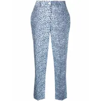 p.a.r.o.s.h. pantalon de tailleur à imprimé léopard - bleu