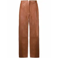 rag & bone pantalon leslie en cuir - marron