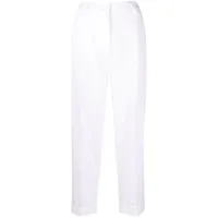 p.a.r.o.s.h. pantalon de tailleur à taille haute - blanc