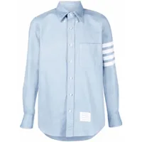 thom browne chemise à détail 4 bandes signature - bleu