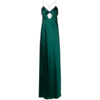 michelle mason robe longue à découpe - vert