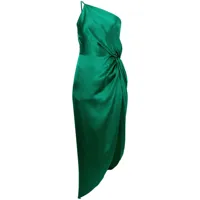 michelle mason robe longue à design à une épaule - vert