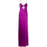 michelle mason robe longue à découpe - violet